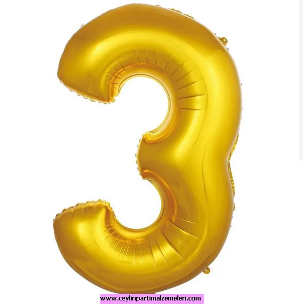 3 Rakam Gold Folyo Balon